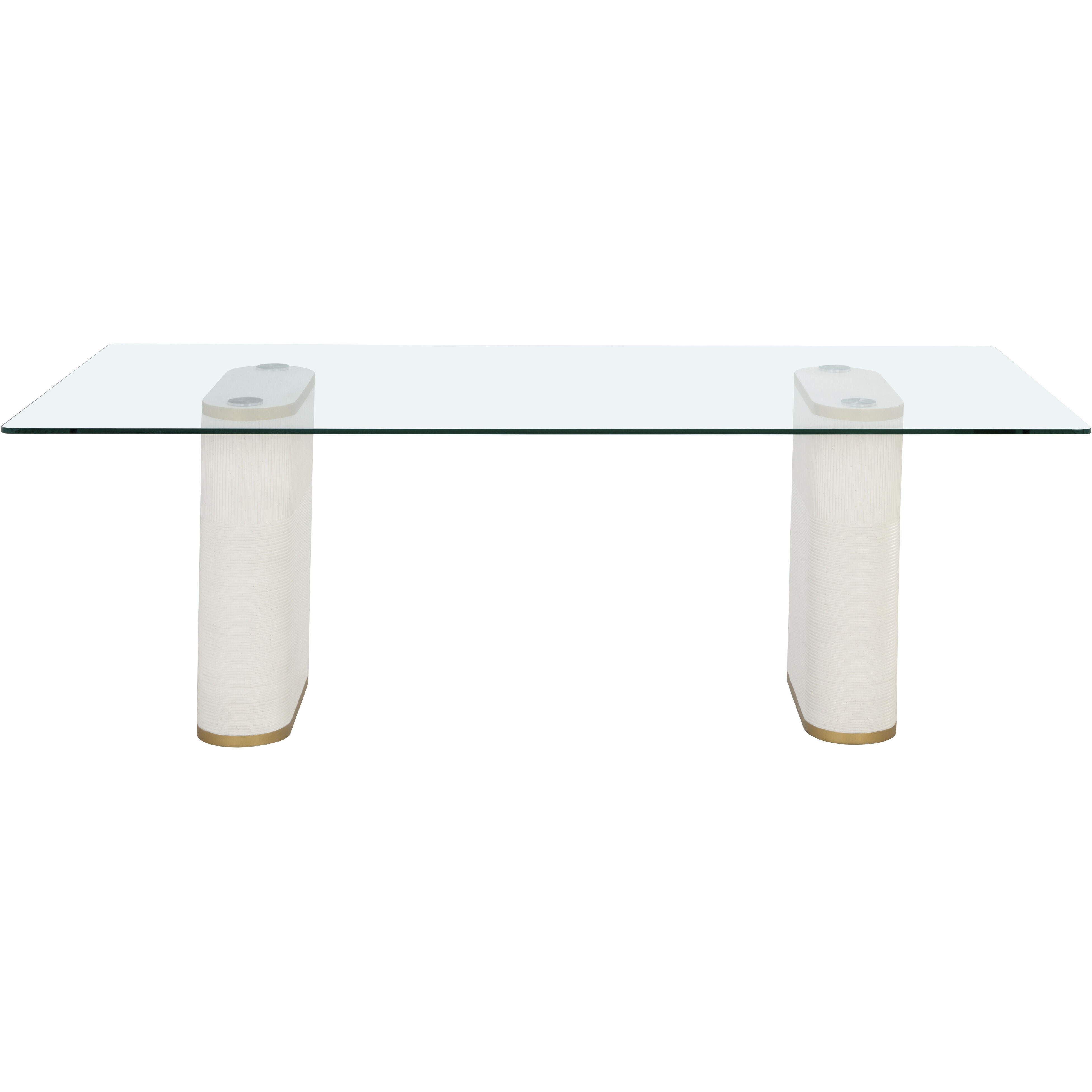 Aemond 86.5 X 41.25 inch Clear / White Outdoor Dining Table